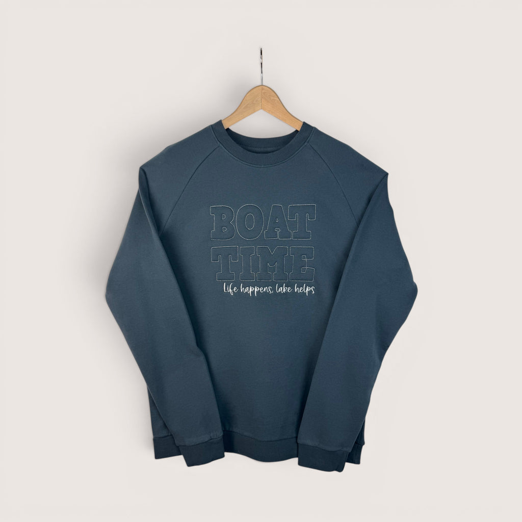 Boat Time Embossed Crewneck