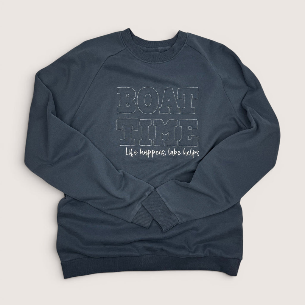 Boat Time Embossed Crewneck