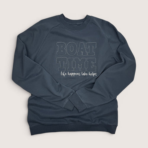 Boat Time Embossed Crewneck