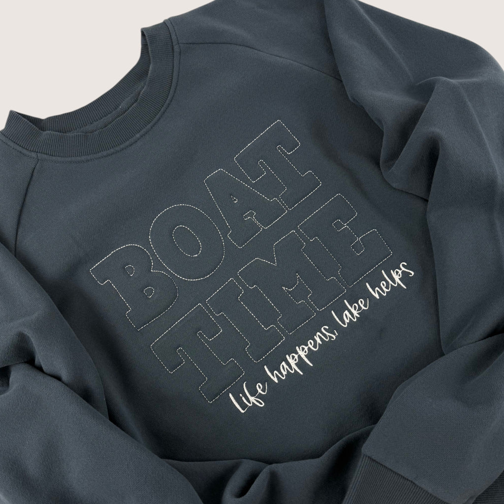 Boat Time Embossed Crewneck
