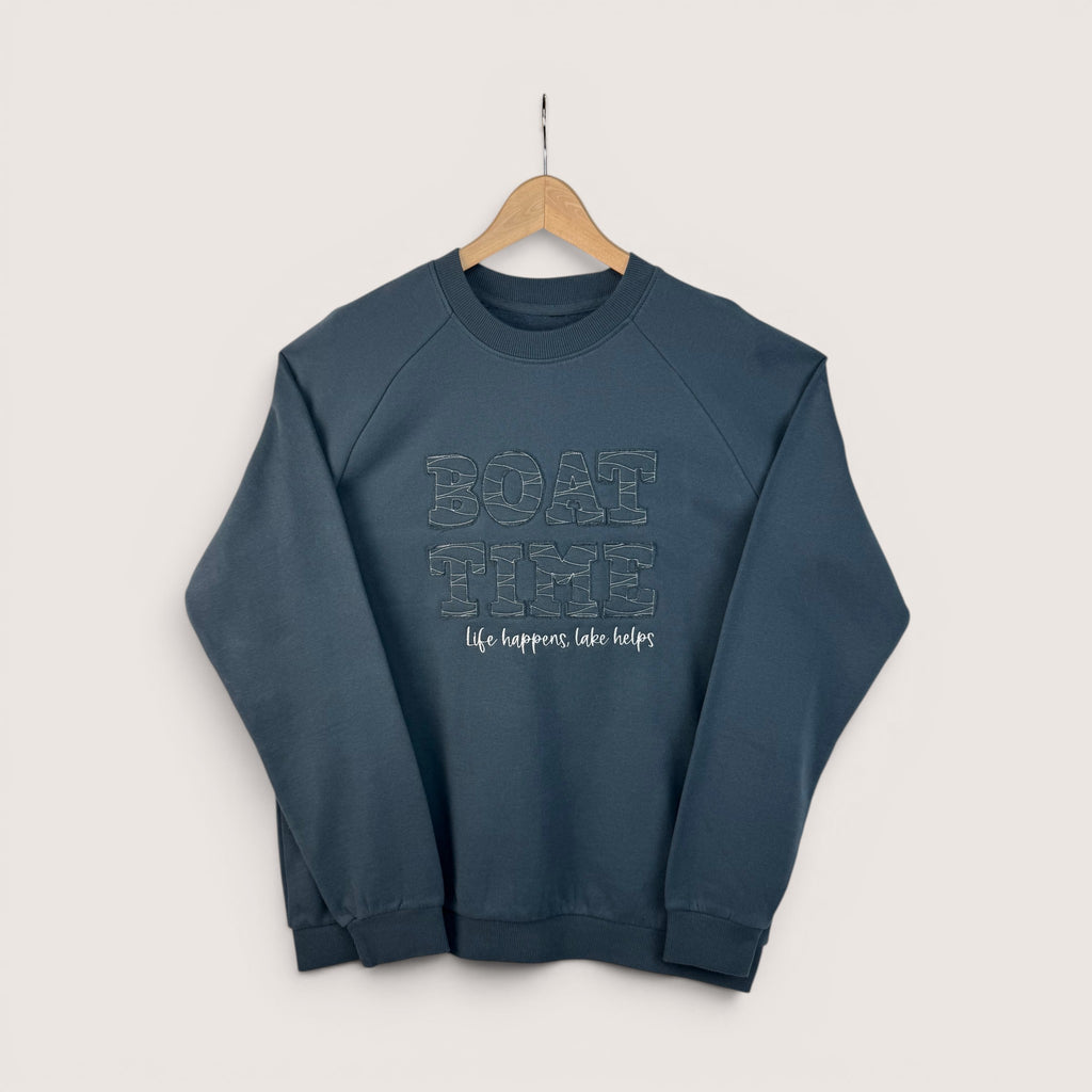 Boat Time Fleece Applique Crewneck