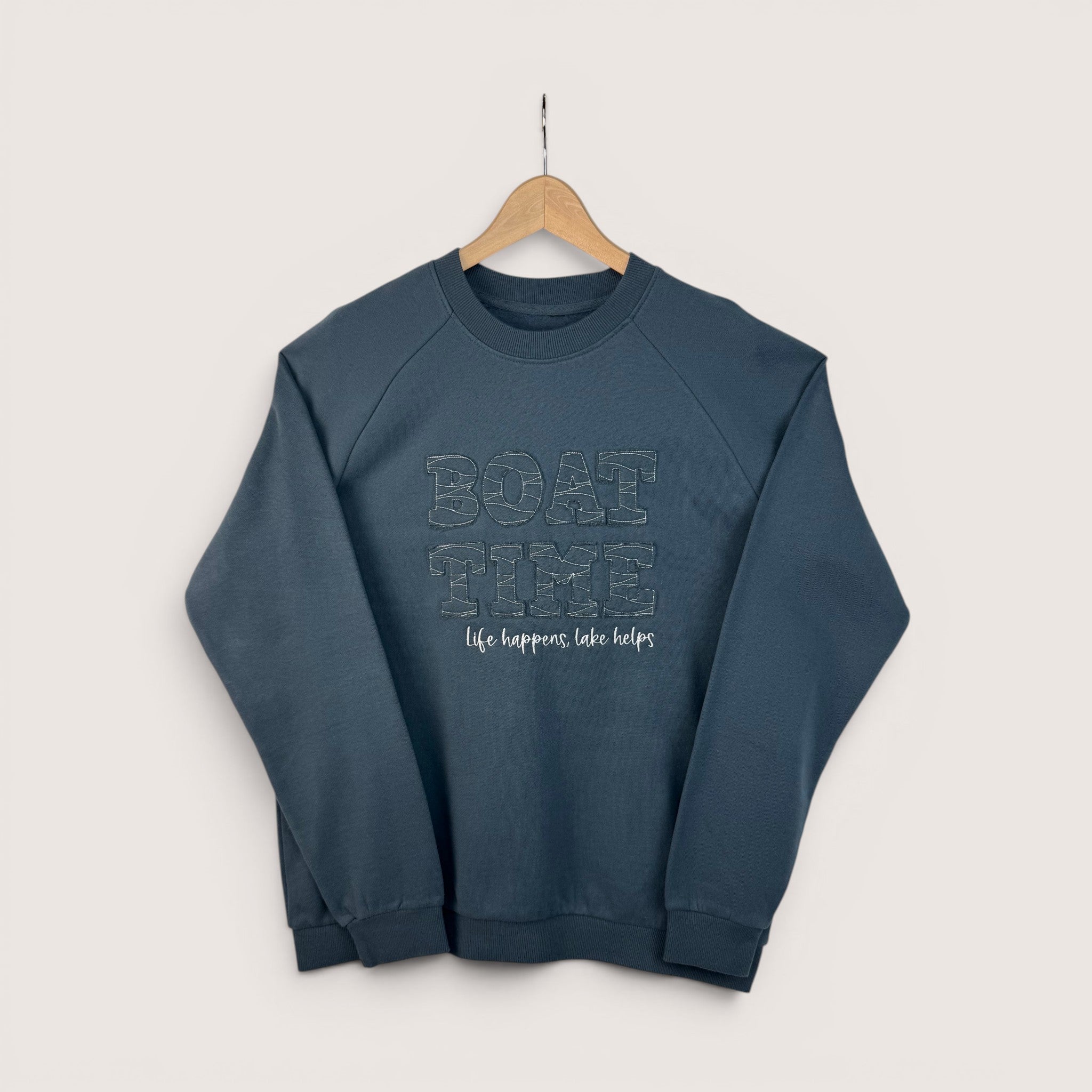 Boat Time Fleece Applique Crewneck