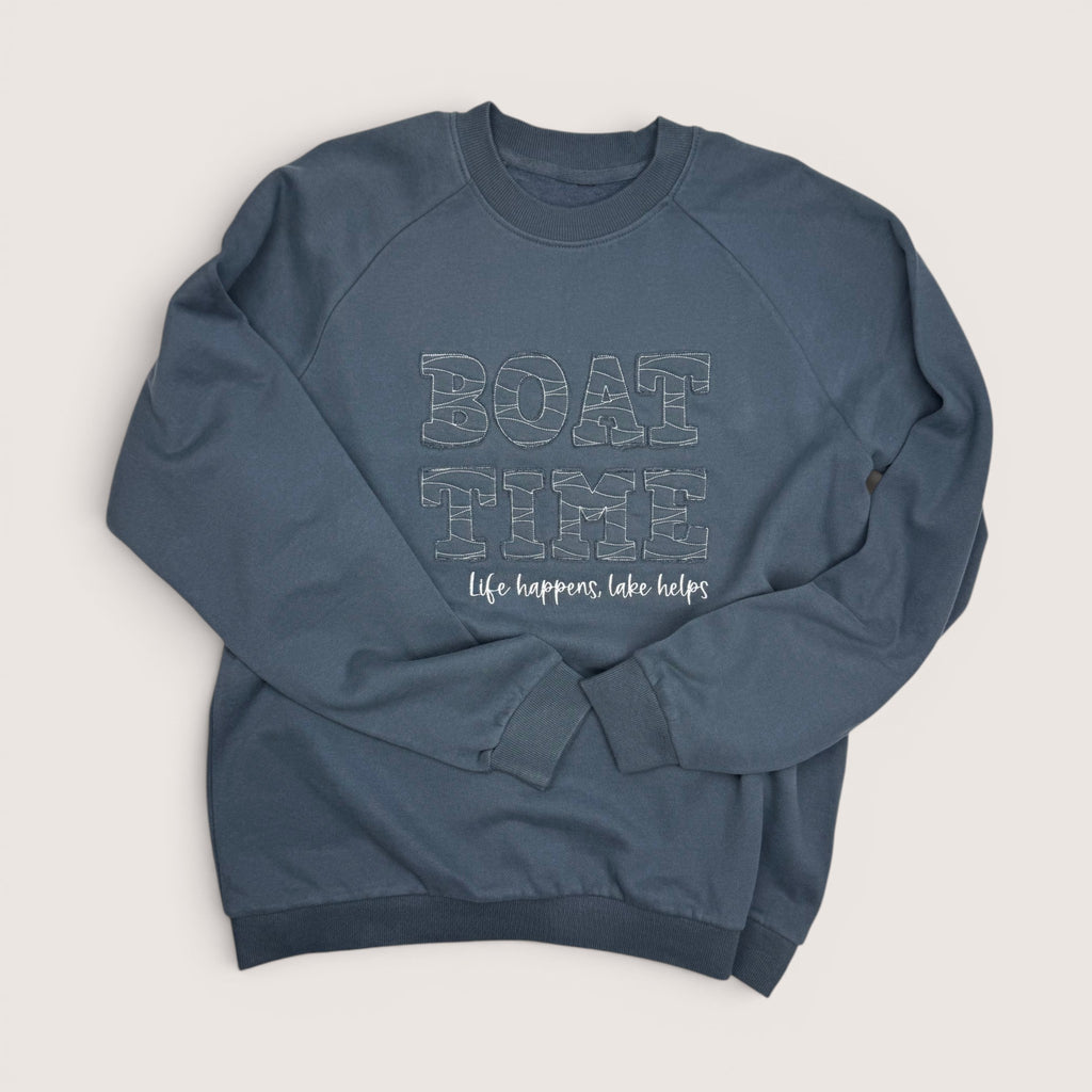 Boat Time Fleece Applique Crewneck