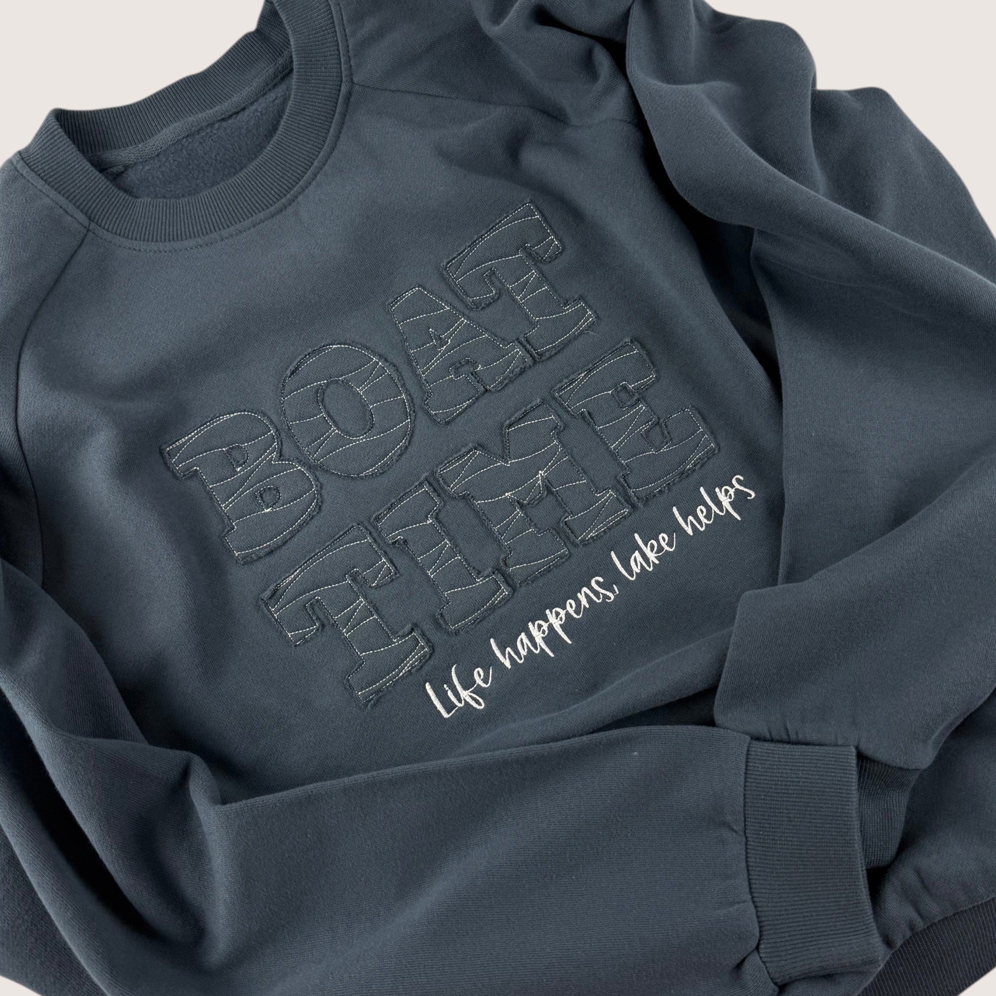 Boat Time Fleece Applique Crewneck