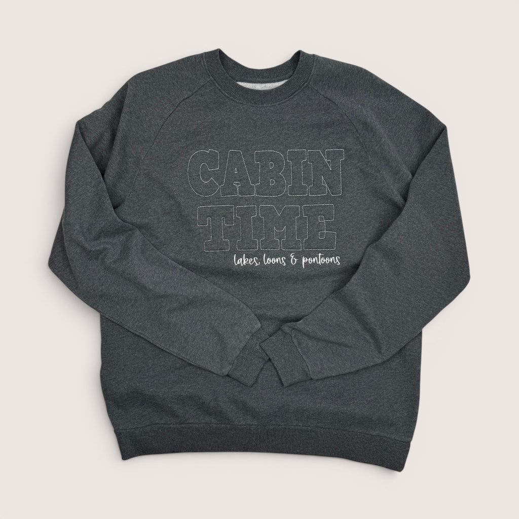 Cabin Time Embossed Crewneck