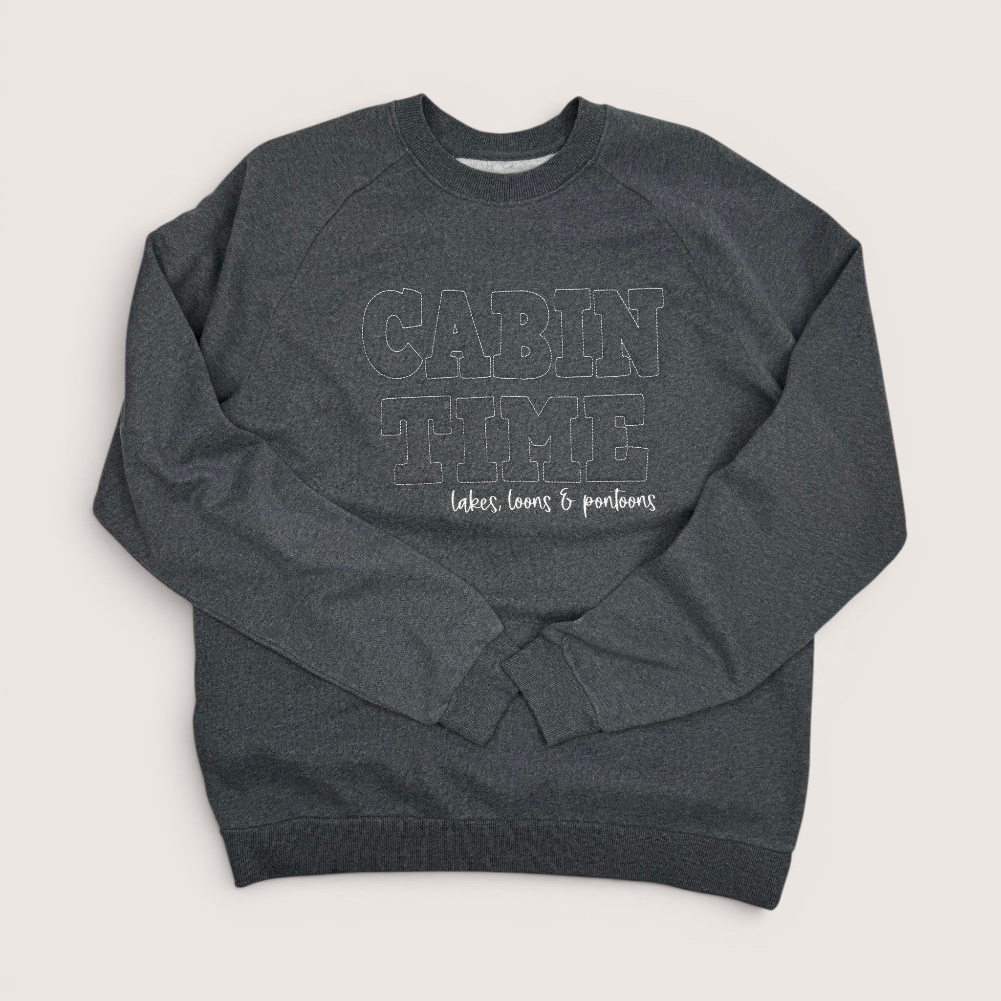 Cabin Time Embossed Crewneck
