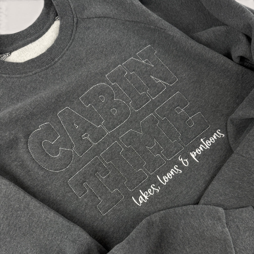 Cabin Time Embossed Crewneck