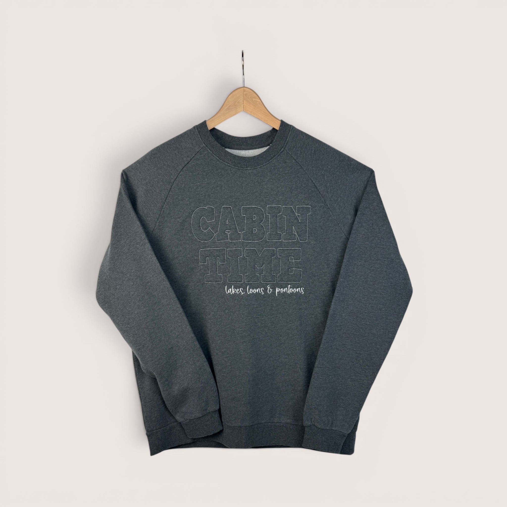 Cabin Time Embossed Crewneck