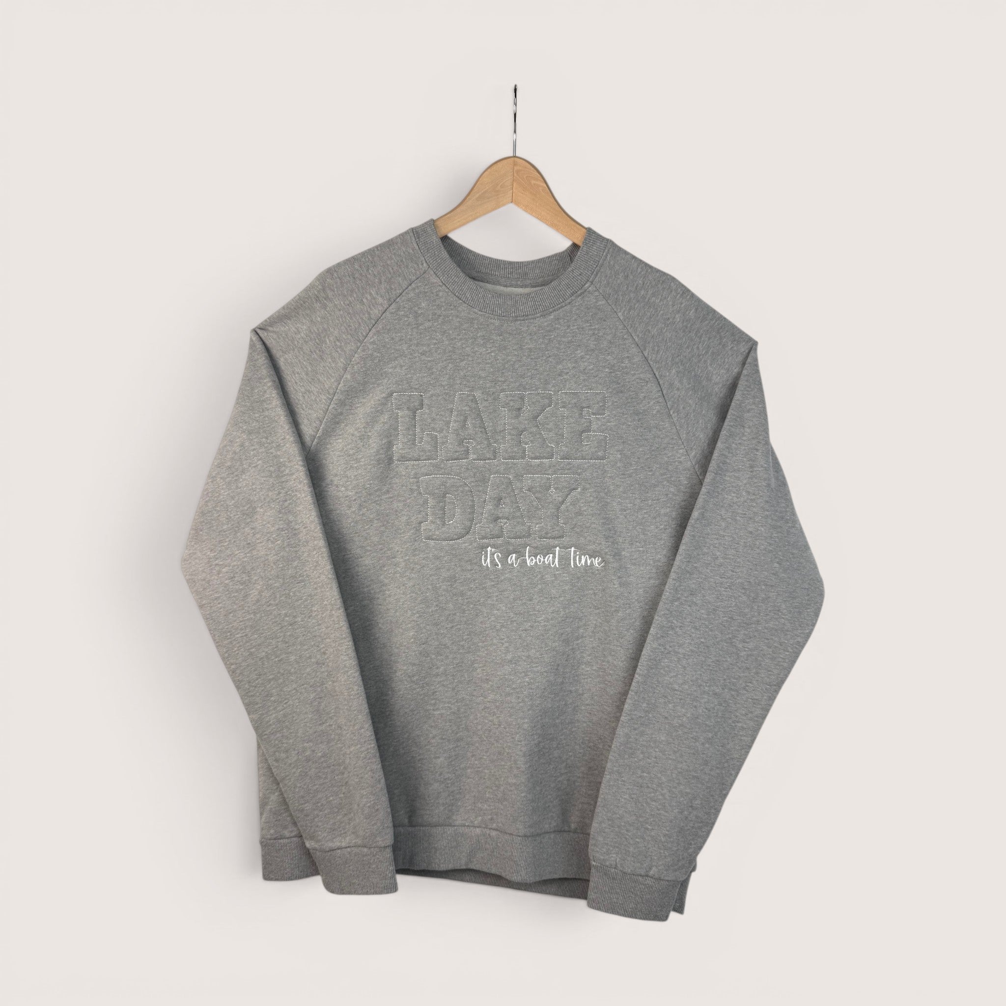 Lake Day Embossed Crewneck