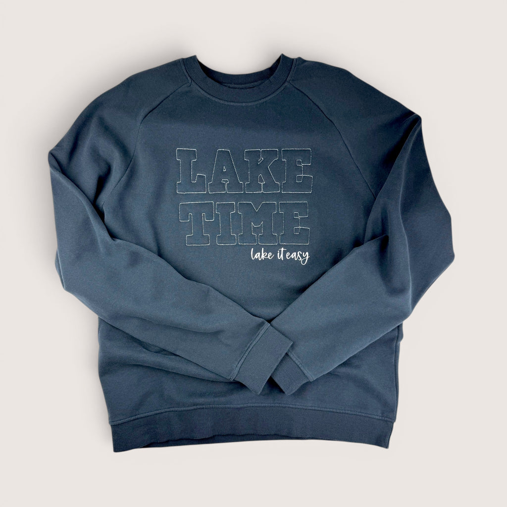Lake Time Embossed Crewneck
