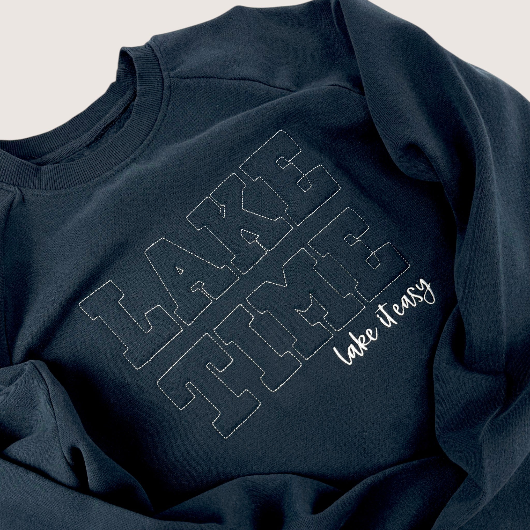 Lake Time Embossed Crewneck