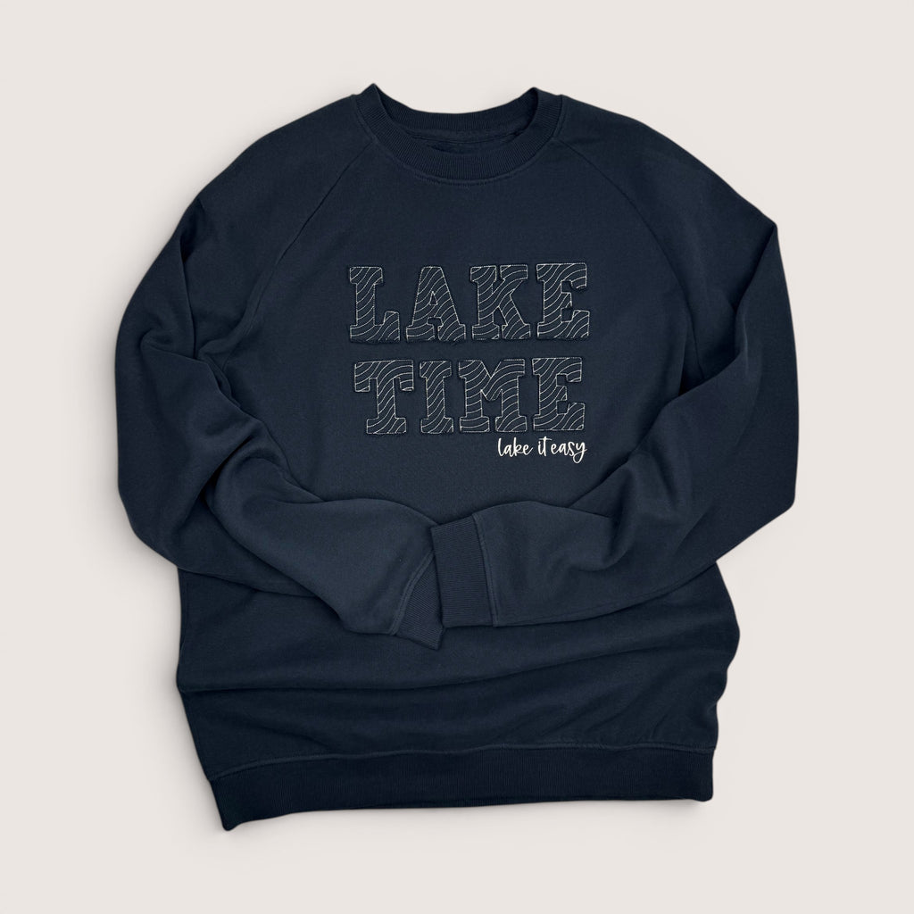 Lake Time Fleece Applique Crewneck
